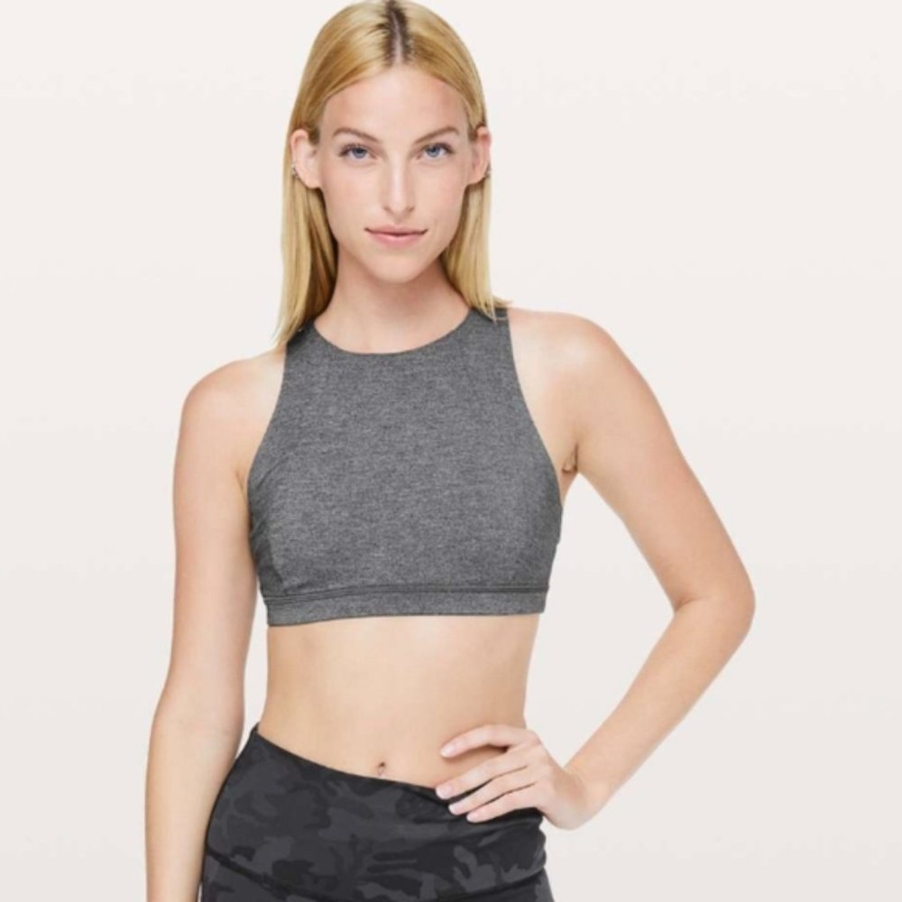 Lululemon Free To Be Serene Bra *High Neck Heathered Black